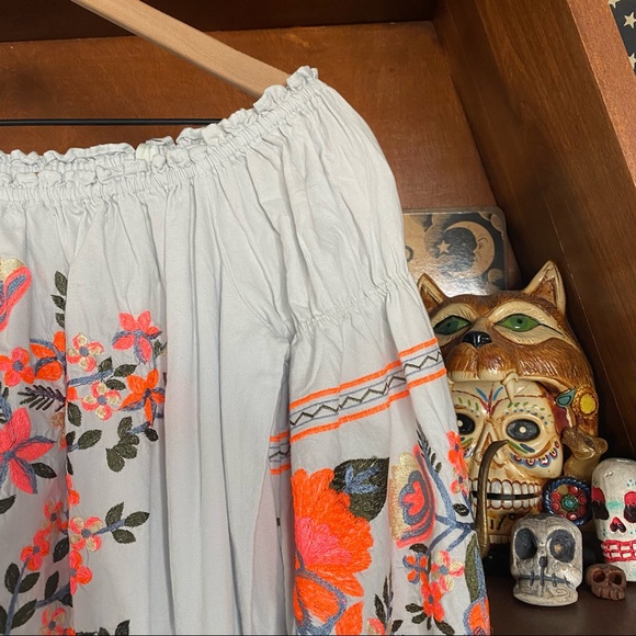 Free People Fleur Du Jour Light Blue Embroidered Dress size small - Picture 8 of 11